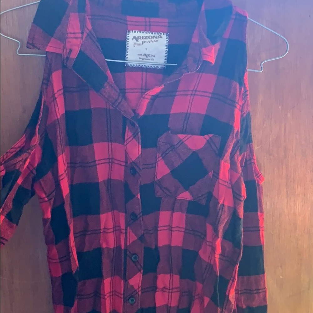Flannel Shirt With Sleeves And shoulder shown. :)